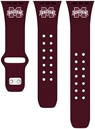 Affinity Bands Mississippi State Bulldogs Silicone Sport Band compatível com Apple Watch