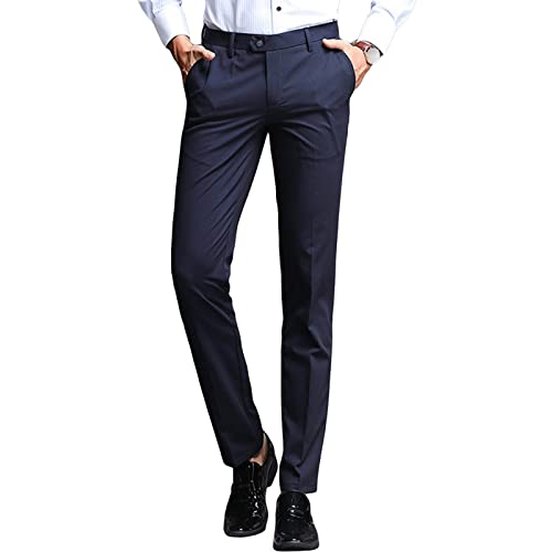 Slim fit fit skinny calça de calça clássica de cor sólida macacão calça calça leve empresa de negócios
