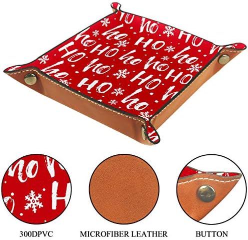 Christmas Red Ho dobring couro jóias quadradas bandejas de moeda de moedas Caixa de doces Rolling Dice Games