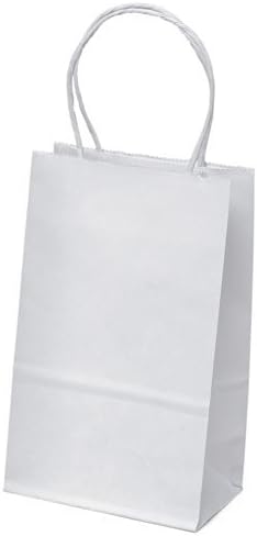 Embalagem Flexicore 5.25 X3.25 x8 - 50 PCS White Kraft Paper Sacos, compras, mercadorias, festa, sacolas de presente