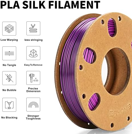 Filamento de seda PLA 1,75 mm, filamento de seda enisina livre de entupimento para uma precisão dimensional