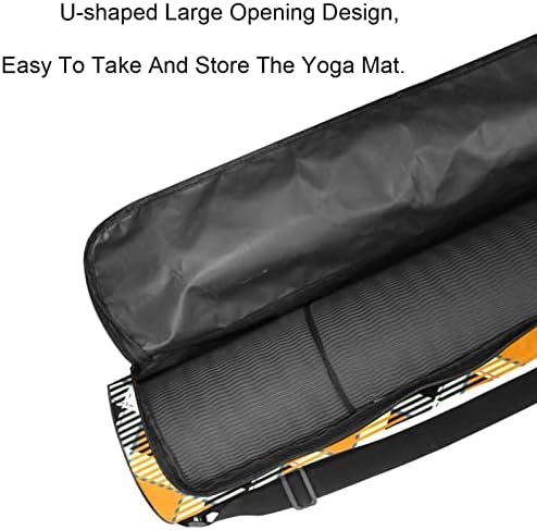Exercício ioga tapete de transporte de bolsa transportadora com alça de ombro padrão amarelo,