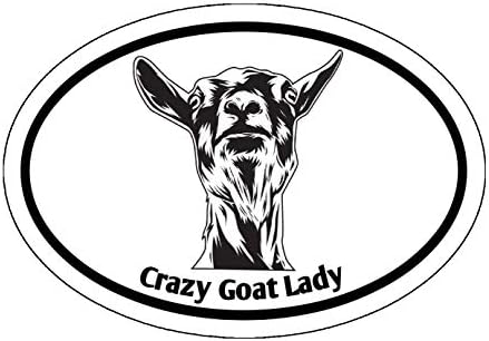 Wickedgoodz Oval Crazy Goat Lady Decal