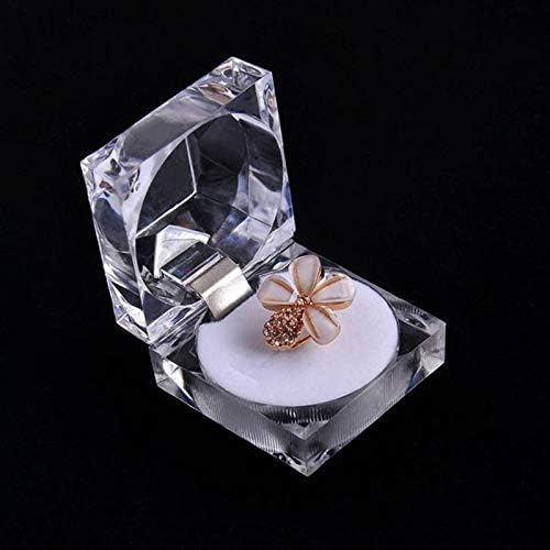 Anncus 120pcs Elegant 4,5*4,5 cm de acrílico portátil Rings transparentes Brincho Box Box de jóias de casamento