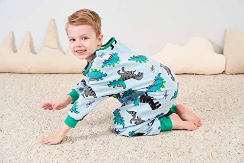 Cobertor vestível de zebzoo para meninos dorminhocos com pés infantis saco de dormir dinossaur