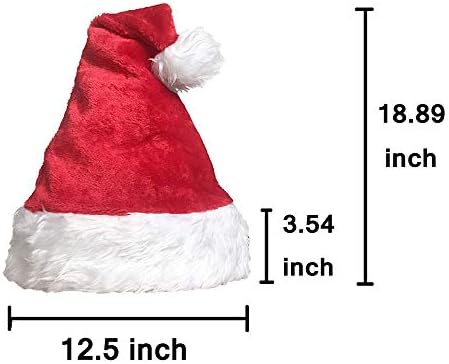 2 pacote de pelúcia para chapéus de Papai Noel, chapéus de Papai Noel para a festa de Natal, tamanho