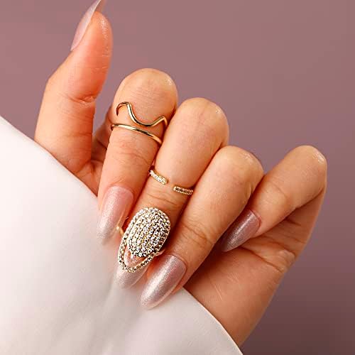 Biço de cristal de rumtock ponta de dedo de dedo ouro anel de proteção de proteção aberta jóias