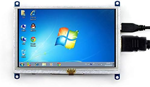 Alta tela WaveShare 5 polegadas HDMI LCD 800X480 Tela de toque para Raspberry Pi suporta vários sistemas.