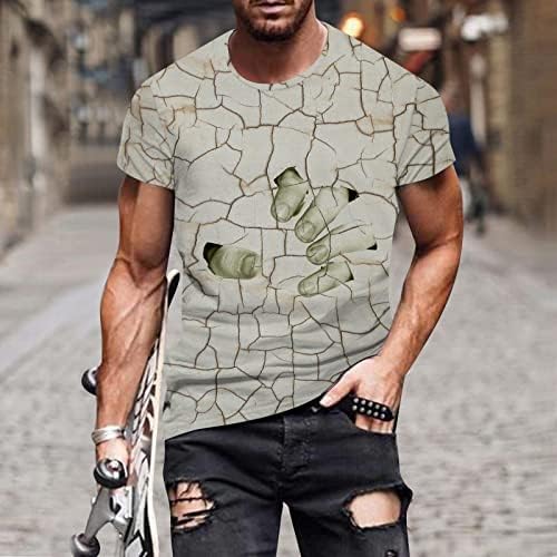 Camisas de praia de verão bmisEgm para homens personalidade muscular músculos abdominais 3D camiseta de impressão