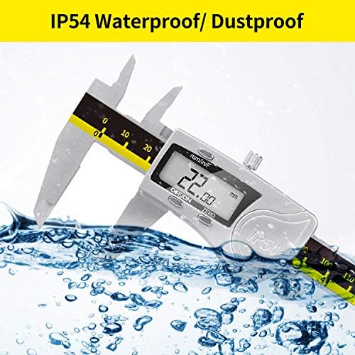 Ferramenta de medição de pinça digital, CUDNY 6 polegadas IP54 Proteção à prova d'água Palipers vernier de