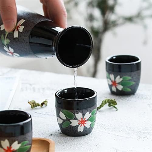 Conjunto de vinho de Zsedp Conjunto de saquê japonês Potão de vinho de flagon cerâmica com copo de copo
