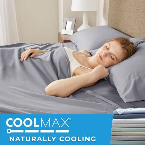Spaces de conforto, lençóis de umidade Coolmax Conjunto de lençóis super macios, resistente a desbotamento,