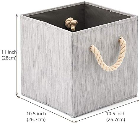 Conjunto EZARE de 8 caixas de cubos de armazenamento de tecido dobrável com alça de corda de algodão,