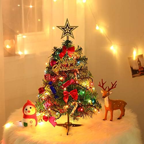 Árvore de Natal de Swanos Conjunto com Tabela de Decoração de Natal leves Mini pequenos ornamentos