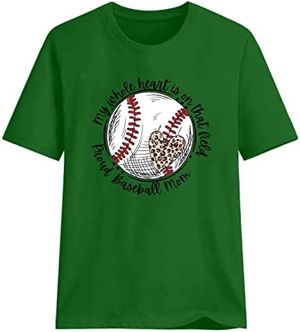 Caminhetas de beisebol feminino Carta de tshirt Imprimir camisetas gráficas de camisa fofa tops de manga