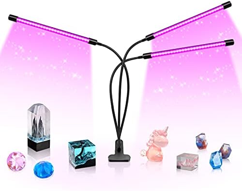 YGS-TECH LED Black Light 3 Head, luminária UV de 30w com grampo, 395-405nm UV GOOSENECK LAMP