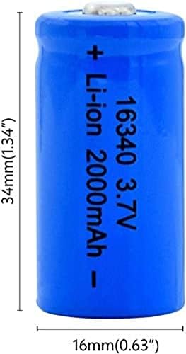 Urbu 3.7v 2000mAh 16340 Bateria de lítio de íons recarregável pode para CR123A CR17345 K123A VL123A DL123A