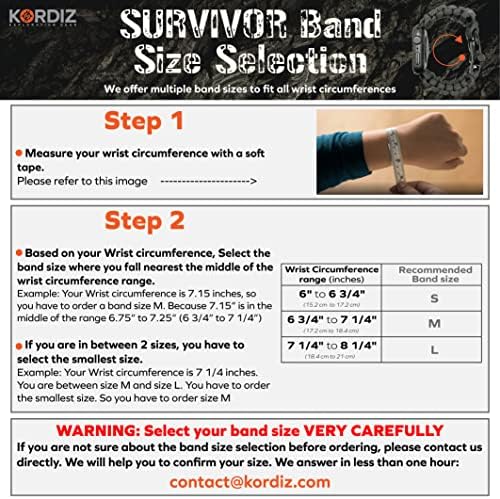 Kordiz Survivor Pro - Paracord Apple Watch Band Compatível com Apple Watch Series Ultra & 8/7/6/5/4/3/2/1/se