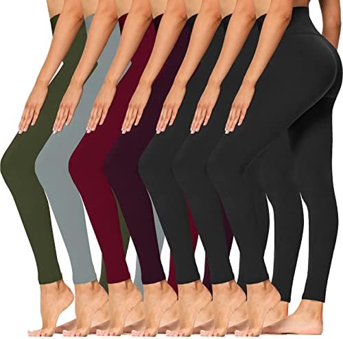 Syrinx 7 Pacote de altas perneiras de cintura para mulheres - calças de ioga de controle de barriga