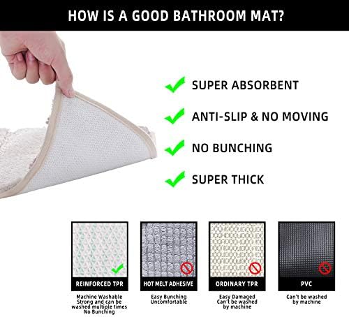 MM Mondo Magico Magico Microfiber Banheiro Tapete de banheiro, 31,5''x20 '', tapetes macios e absorventes,