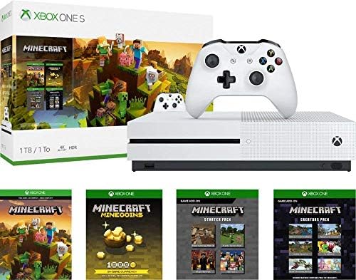 Xbox One S 1 TB/2TB Minecraft Creators Bacho de bônus, controlador sem fio Xbox, Minecraft Starter
