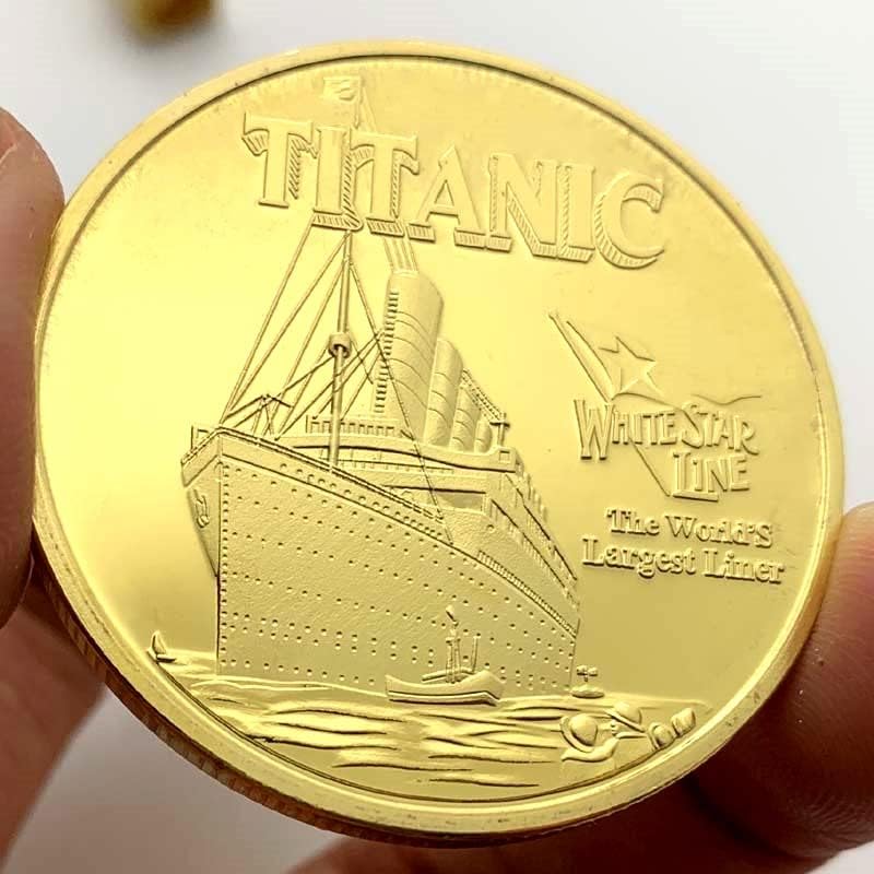 Navio britânico Titanic Gold Plated Coin Comemoration Coleção de moedas Titanic Coin Comemoratic