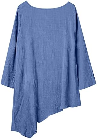 Nokmopo plus size tops de túnica para mulheres moda moda impressa na manga longa irregular solta e confortável