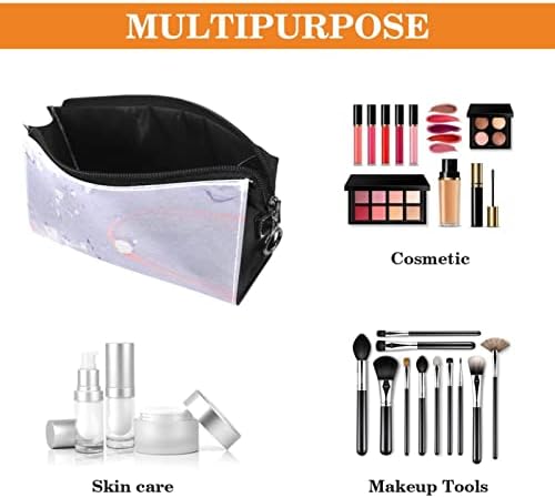 Tbouobt Makeup Bag Zipper Pouch Travel Organizador cosmético para mulheres e meninas, textura de mármore rosa