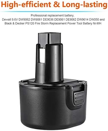 Powtree 9.6V 3.0AH Ni-MH Bateria de substituição para pacote de bateria preto e Decker PS120 Compatível com Dewalt