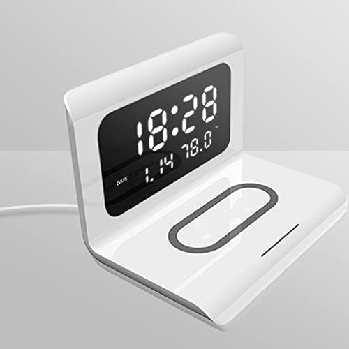 FZZDP LED Relógio de despertador elétrico Relógio de carregamento rápido multifuncional três em