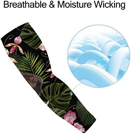 Mangas de braço de proteção solar UV unissex, mangas de resfriamento Flores de elefantes, escudo de capa de