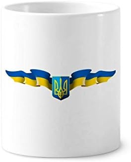 Ucrânia nacional emblema de dentes de dentes de dentes do país caneta caneca de cerâmica stand cup