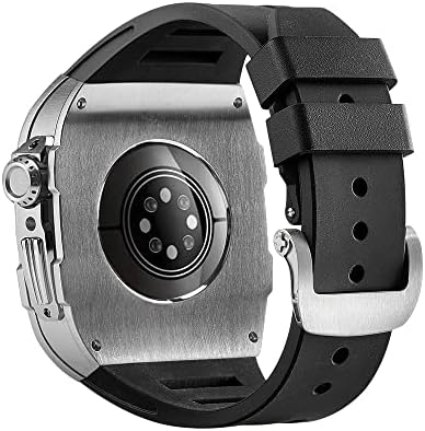 Kit de modificação de aço de titânio inoxidável XDewz para Apple Watch Band 7 6 5 4 RM Metal Case para Iwatch Series