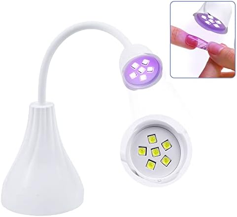 Lâmpada de terapia com unhas de luz, portátil USB não preto para secagem rápida Máquina de fototerapia, lâmpada de secagem em gel em gel pode balançar livremente, branco