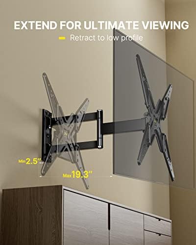 Montagem de parede de TV de movimento completo para 26-55 polegadas TVs Max VESA 400x400mm até 88 libras;