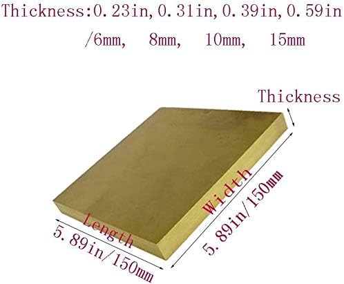 Lucknight Felas de bronze bloco quadrado placa de cobre plana comprimidos Material Material molde metal diy