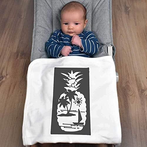 Azeeda 'Ilha Tropical Pineapple' Culgo/xale de bebê de algodão