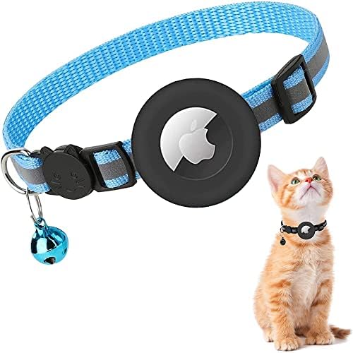 Airtag Cat Collar - colar de airtag de gato com suporte de ar Airtag de silicone e sino - colares
