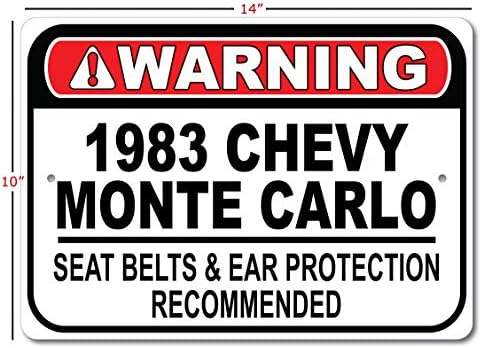 1983 83 Chevy Monte Carlo Seat Belt Recomendou placar rápido, sinal de garagem de metal, decoração de parede,