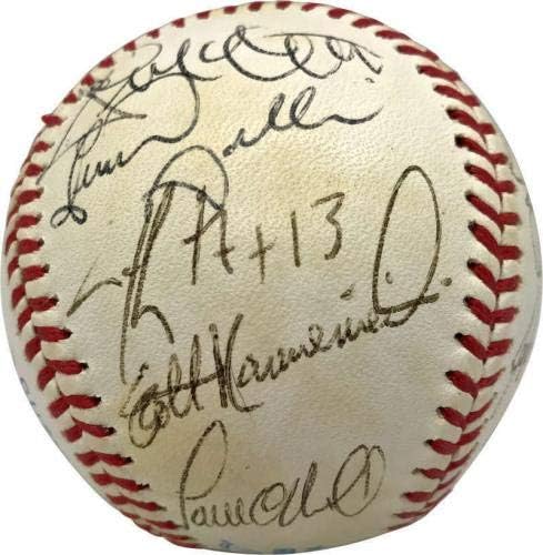 A equipe dos Yankees de 1995 assinou autografado oal beisebol Jeter Rivera Mattingly JSA - bolas