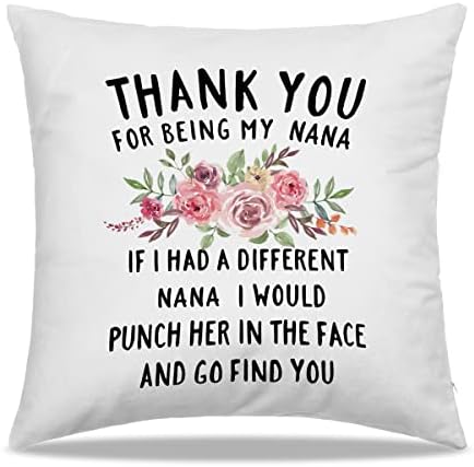 DiBor Obrigado por ser minha Nana arremesso de travesseiro Capas 18x18 em - Vovó Room Decorativo Casas de almofada,