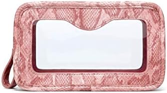 Daisy Rose Cosmetic higienetril saco de viagem - à prova d'água e TSA aprovada em couro vegano pu - cobra