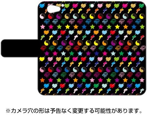 Segunda Skin Folio Smartphone Case Peace Monogram Black Multi Design por ROTM / para Xperia A2 SO-04F / DOCOMO