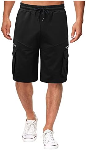Shorts de carga masculinos com treino de vários bolsos de sobrevivência da cintura Capri Capri