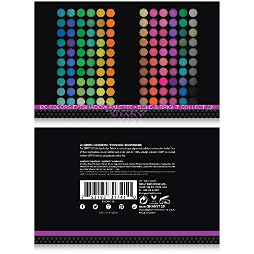 Shany 120 cores altamente pigmentadas duradouras cores naturais paleta de sombras oculares, coleção ousada