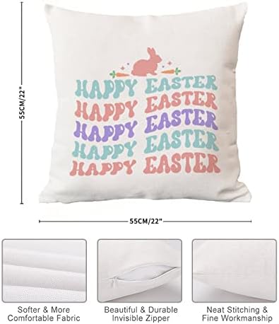 Feliz travesseiro de travesseiro da Páscoa da Páscoa pintada travesseiro de coelho Jesus decoração Flores