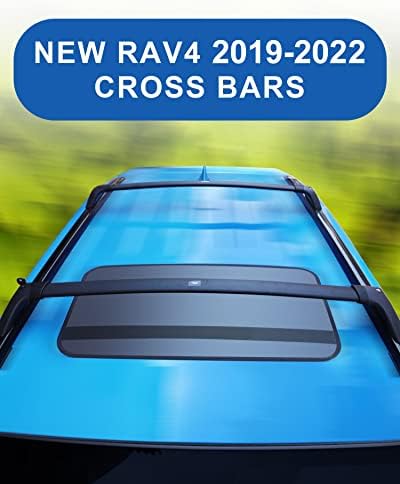 Barras cruzadas de rack de teto de Autekcomma para Toyota RAV4 2019-2023. Mecanismo de trava anti-roubo preto