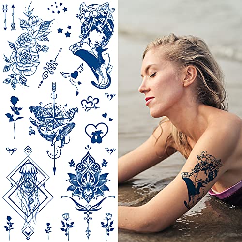 Tatuagens semi-permanentes de Aresvns para mulheres e meninas, tatuagem realista de tatuagem à prova d'água