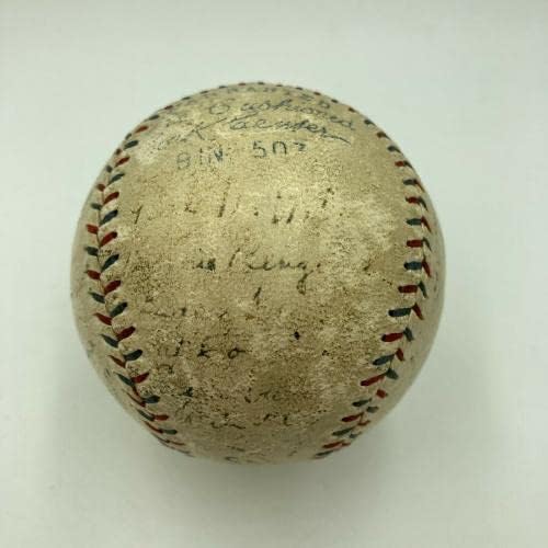 Babe Ruth e Lou Gehrig 1928 NY Yankees World Series Champs assinou Baseball JSA - Bolalls autografados