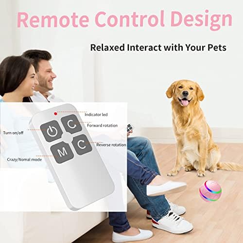 Bola de brinquedos interativos para cães netrco, bola de cachorro ativa ativa com controle remoto e luz flash